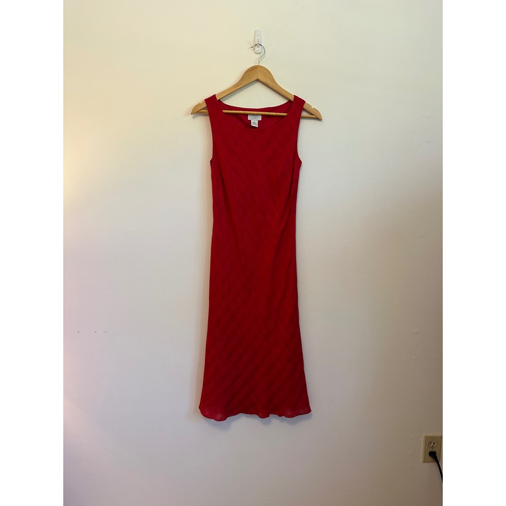 Loft Vintage Bias Cut Sleeveless Red Dress | Size 6